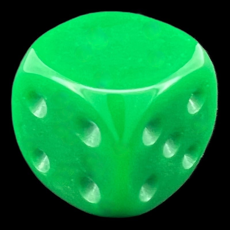 TDSO Opaque Green Blank Faced Uninked D6 Spot Dice