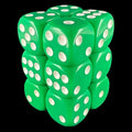 TDSO Opaque Green 12 x D6 Dice Set