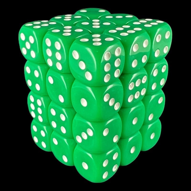 TDSO Opaque Green 36 x D6 Dice Set