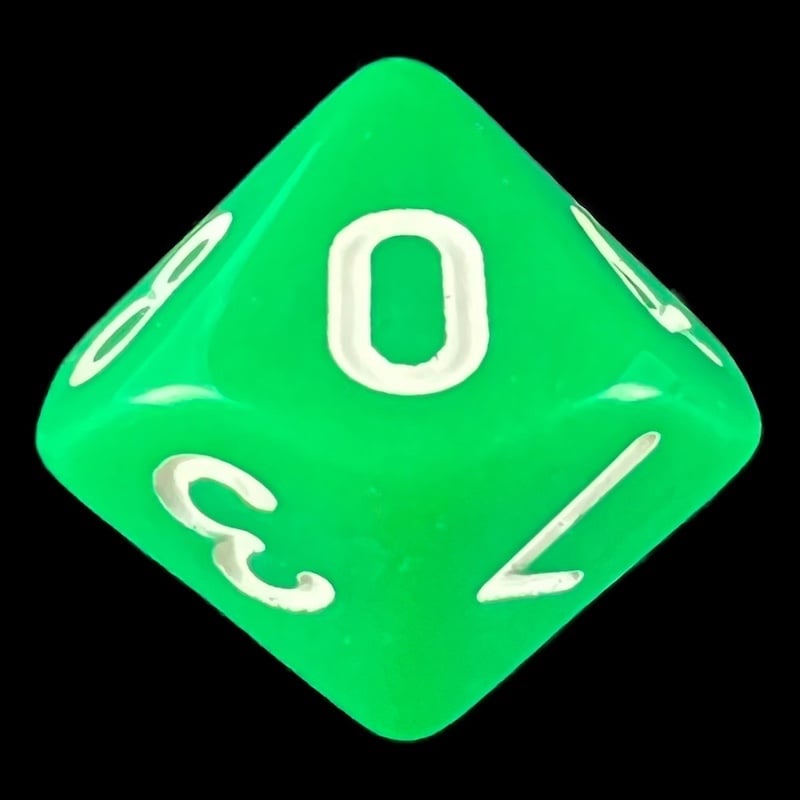TDSO Opaque Green D10 Dice