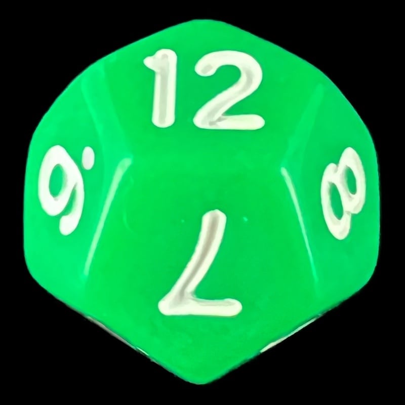 TDSO Opaque Green D12 Dice