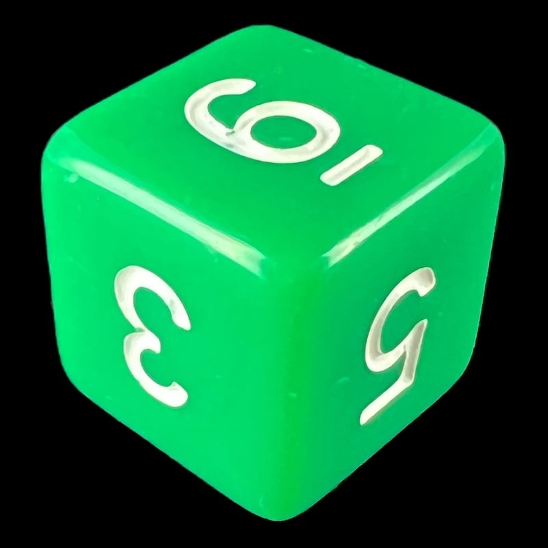 TDSO Opaque Green D6 Dice