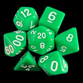 TDSO Opaque Green 7 Dice Polyset