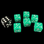 TDSO Opaque Green & White Negative Counter 12mm 6 x D6 Dice Set