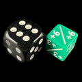 TDSO Opaque Green & White Positive Counter 12mm D6 Dice