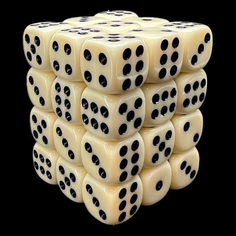 TDSO Opaque Ivory 36 x D6 Dice Set