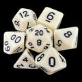 TDSO Opaque Ivory & Black 7 Dice Polyset