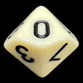 TDSO Opaque Ivory D10 Dice