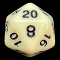 TDSO Opaque Ivory & Black D20 Dice