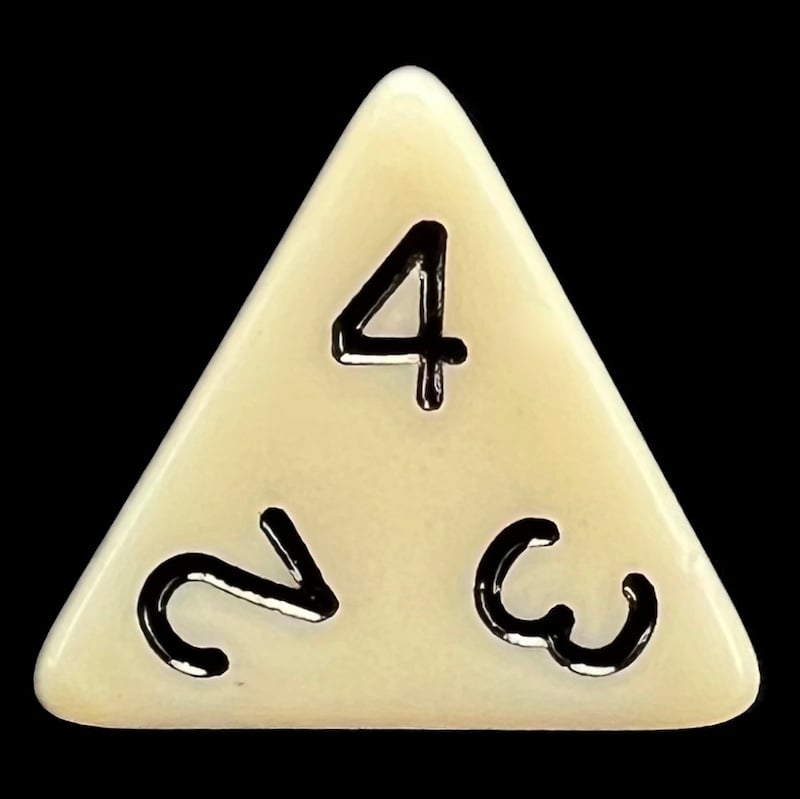 TDSO Opaque Ivory D4 Dice