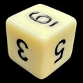 TDSO Opaque Ivory D6 Dice