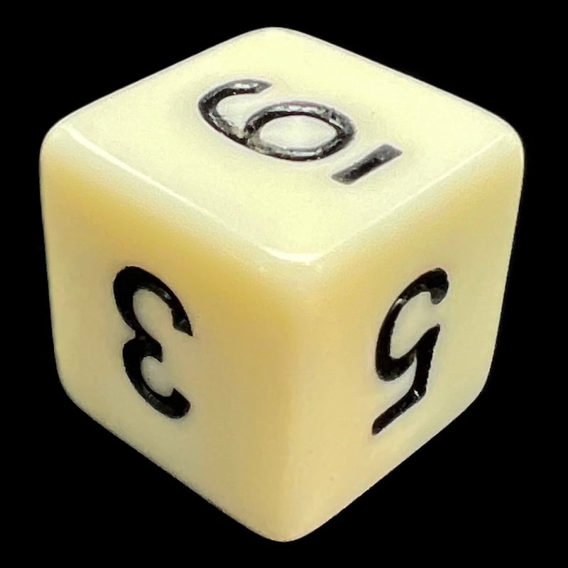 TDSO Opaque Ivory D6 Dice