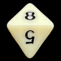 TDSO Opaque Ivory & Black D8 Dice