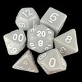 TDSO Opaque Light Grey & White 7 Dice Polyset