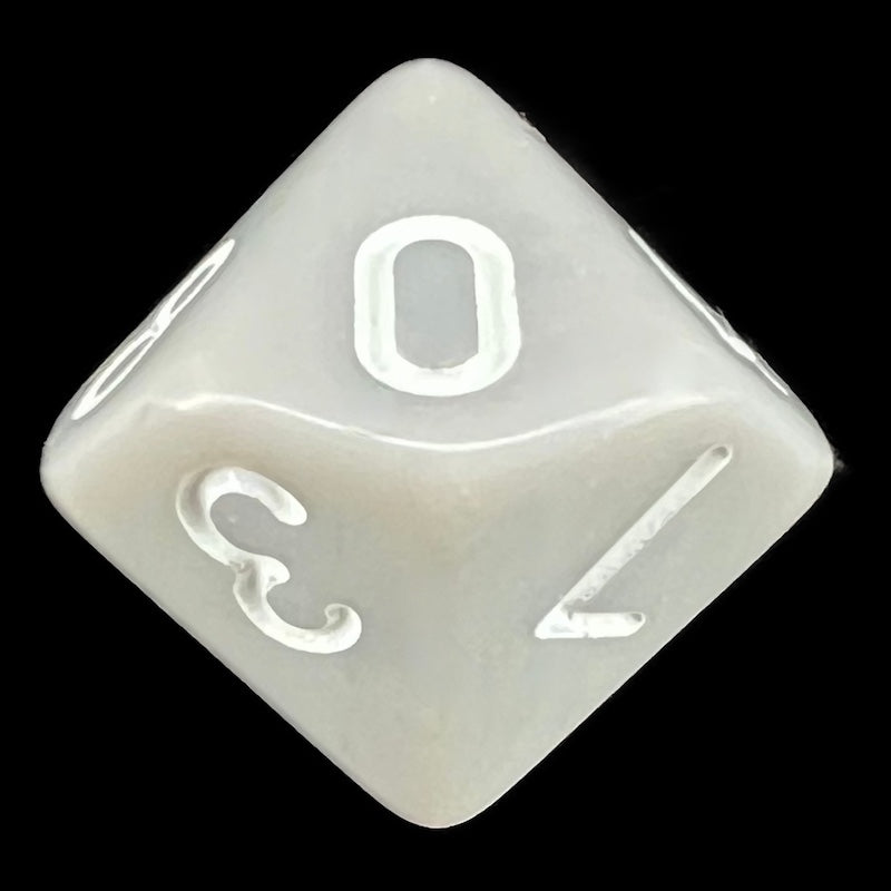 TDSO Opaque Light Grey & White D10 Dice