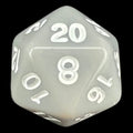 TDSO Opaque Light Grey & White D20 Dice