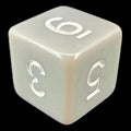 TDSO Opaque Light Grey & White D6 Dice