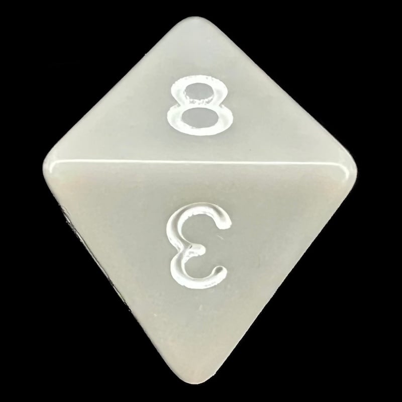 TDSO Opaque Light Grey & White D8 Dice