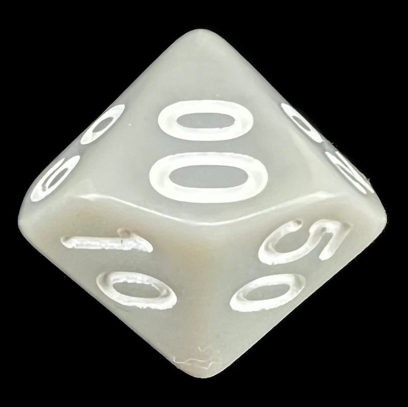 TDSO Opaque Light Grey & White Percentile Dice