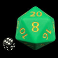 TDSO Opaque Matte Green & Gold MASSIVE 55mm TITAN D20 Dice