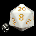 TDSO Opaque Matte White & Gold MASSIVE 55mm TITAN D20 Dice