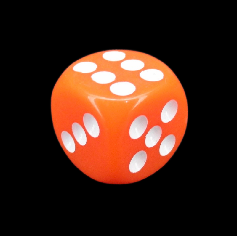 TDSO Opaque Orange 16mm D6 Spot Dice