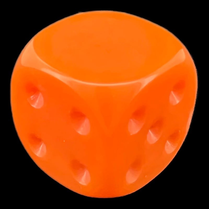 TDSO Opaque Orange Blank Faced Uninked D6 Spot Dice