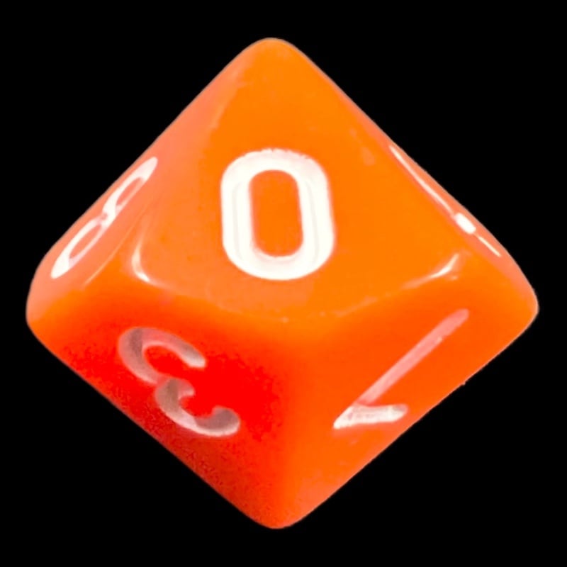 TDSO Opaque Orange D10 Dice