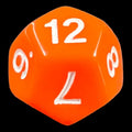 TDSO Opaque Orange D12 Dice