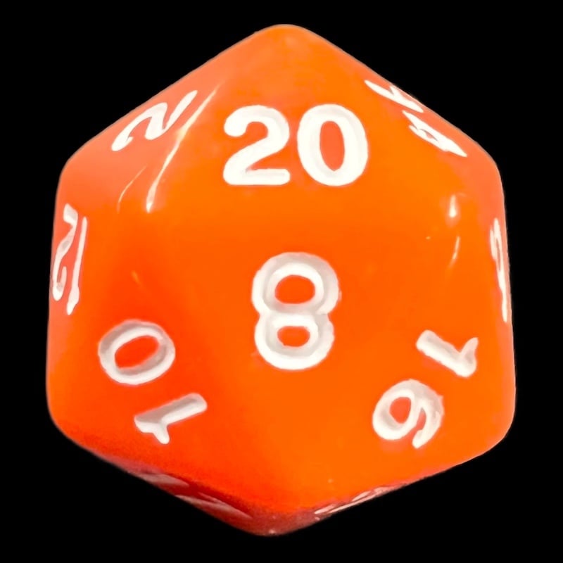 TDSO Opaque Orange D20 Dice