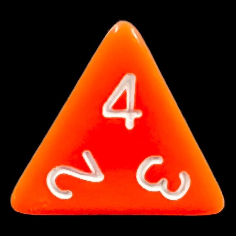 TDSO Opaque Orange D4 Dice