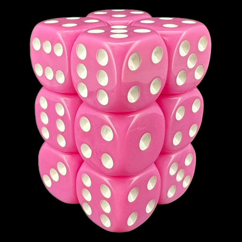 TDSO Opaque Pink 12 x D6 Dice Set