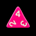 TDSO Opaque Pink D4 Dice