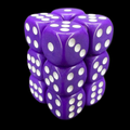 TDSO Opaque Purple 12 x D6 Dice Set