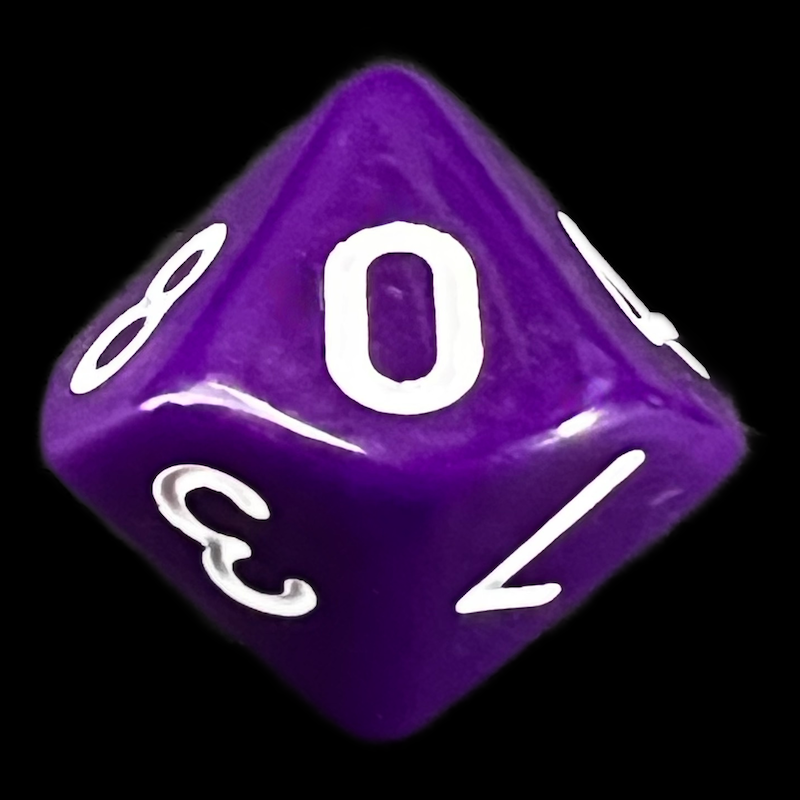 TDSO Opaque Purple D10 Dice
