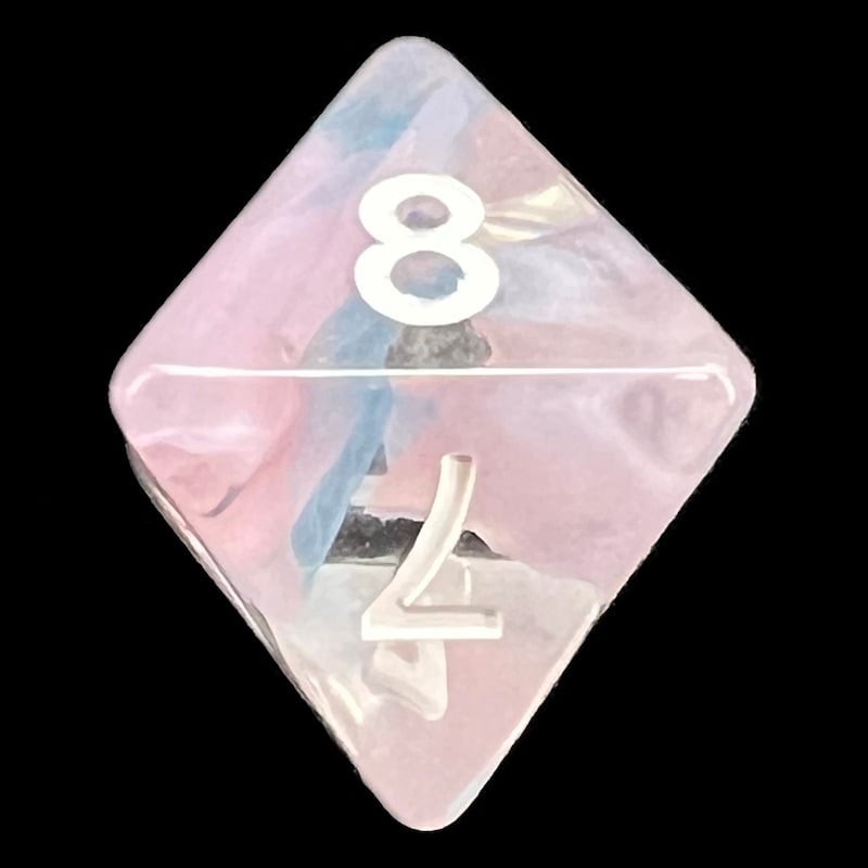 TDSO Ribbon Pink Butterfly D8 Dice