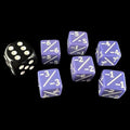 TDSO Opaque Purple & White Negative Counter 12mm 6 x D6 Dice Set