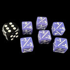 TDSO Opaque Purple & White Negative Counter 12mm 6 x D6 Dice Set