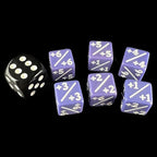 TDSO Opaque Purple & White Positive Counter 12mm 6 x D6 Dice Set