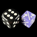 TDSO Opaque Purple & White Positive Counter 12mm 6 x D6 Dice Set