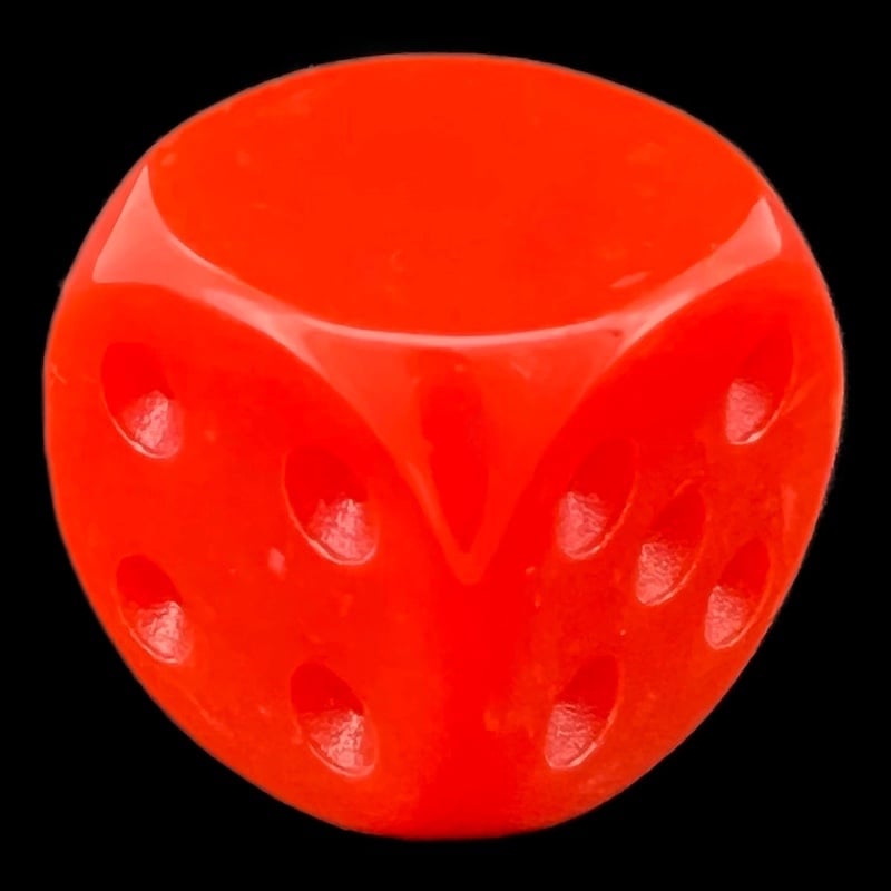 TDSO Opaque Red Blank Faced Uninked D6 Spot Dice