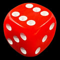 TDSO Opaque Red & White 16mm D6 Spot Dice