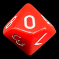 TDSO Opaque Red & White D10 Dice