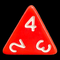 TDSO Opaque Red & White D4 Dice
