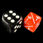 TDSO Opaque Red & White Negative Counter 12mm 6 x D6 Dice Set
