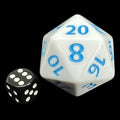 TDSO Opaque White & Blue LARGE 40mm TITAN D20 Dice