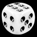 TDSO Opaque White & Black 16mm D6 Spot Dice