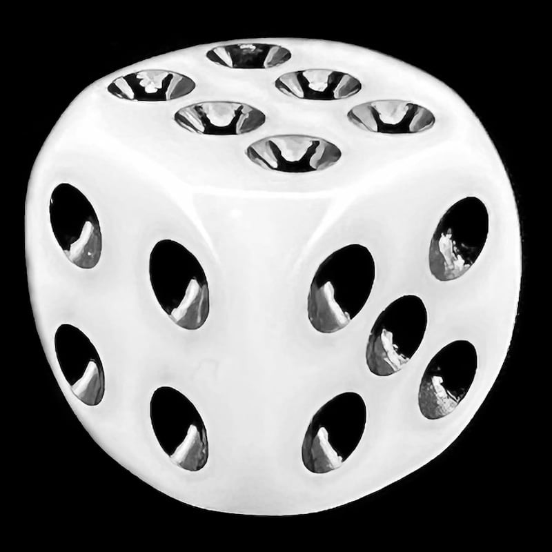 TDSO Opaque White & Black 16mm D6 Spot Dice