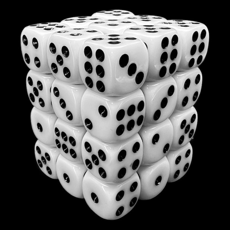 TDSO Opaque White 36 x D6 Dice Set
