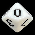 TDSO Opaque White & Black D10 Dice